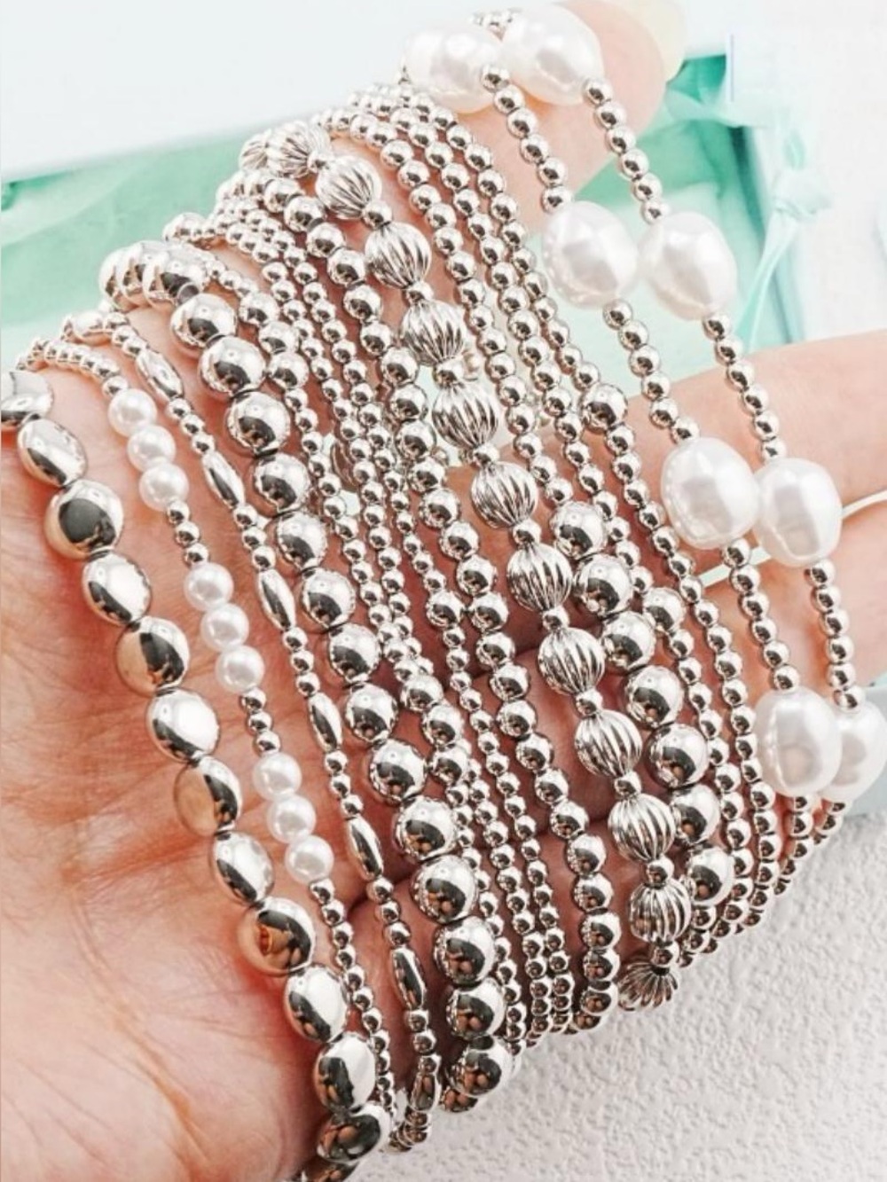 Silver Enewton Fourteen-Piece Bracelet Set